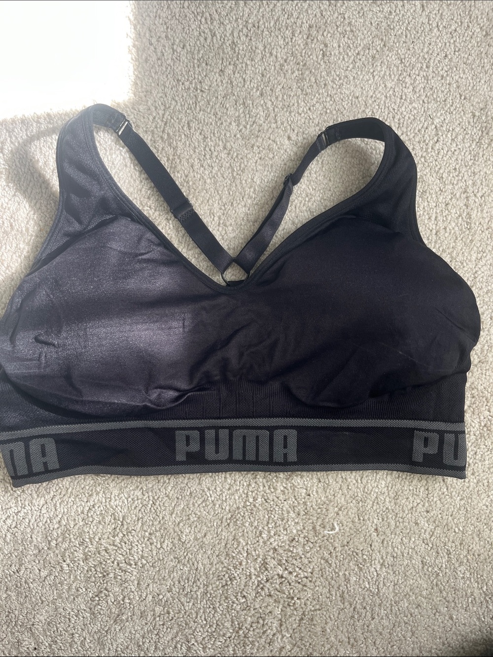 PUMA Black Logo Wireless Sports Bralette